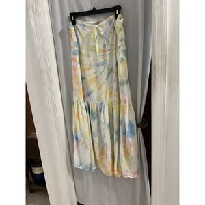 Young Fabulous And Broke Multicolor Julep Tiered Maxi Skirt Tie Dye Sz L